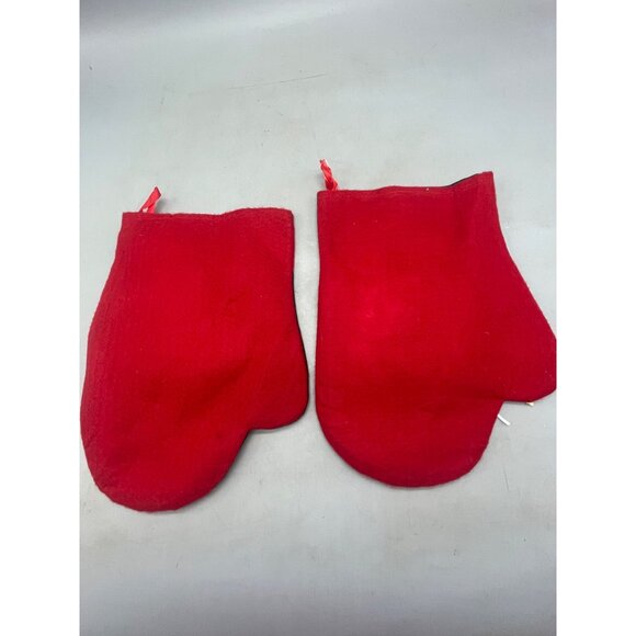 handmade Mom Dad Christmas mitten stockings set of 2 angle snowman velvet READ - Picture 7 of 10